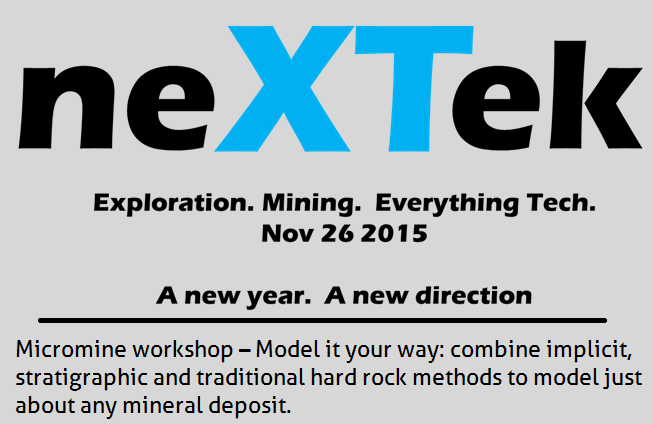 MICROMINE's tweet photo. #MICROMINE will be hosting a workshop at the MineSpace #neXTek event this week 26/11 https://t.co/W9UmwZQZUT #mining https://t.co/jUbXHVH7G1
