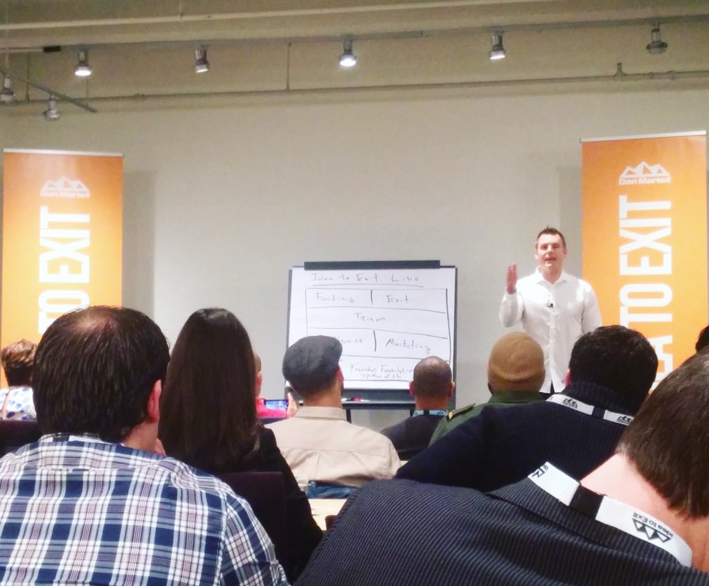 nikkitsmith's tweet photo. "The purpose of a business is to create and keep customers." @danmartell #shazam! Great event + friends #ideatoexit https://t.co/Io9Q2kKGyz