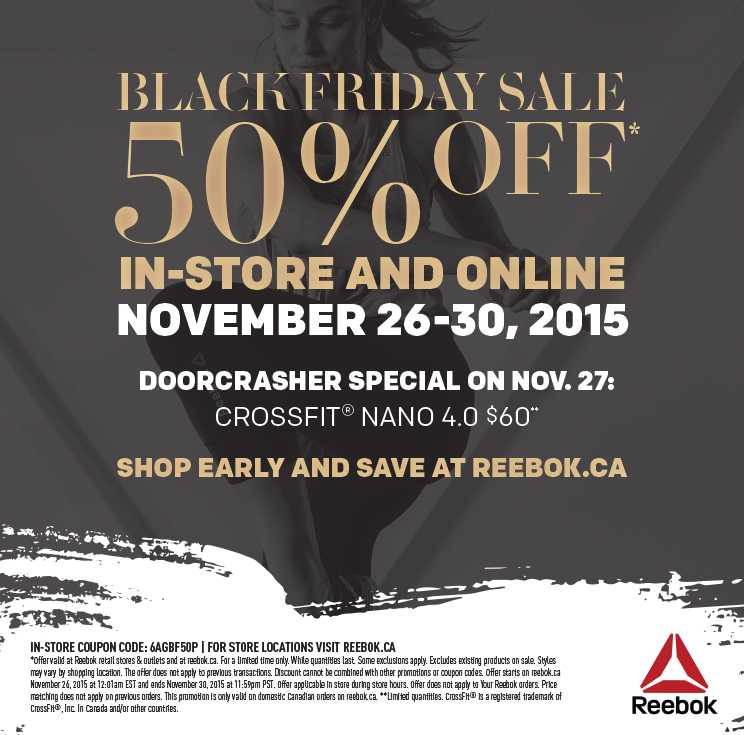 Great deals! Great prices on #crossfit app and ftwr! CFnano4.0 $60 while qty last. #reebokcanada #reebokkitchener