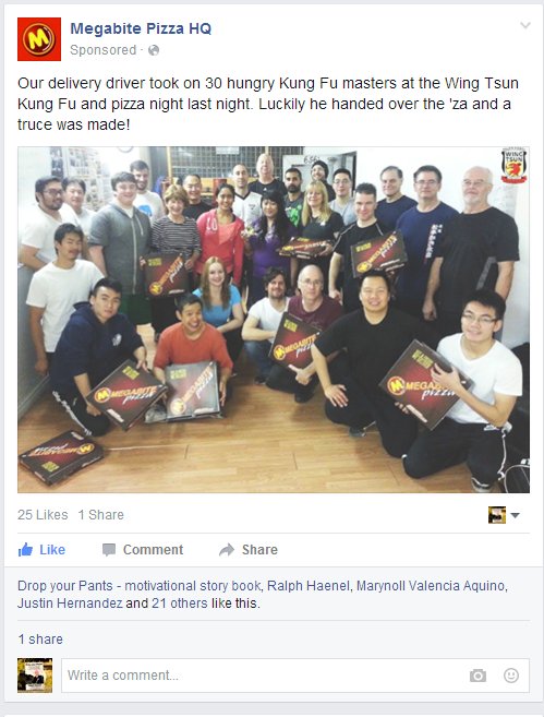 Good humour @megabitecanada Read the caption!
"Our delivery driver took on 30 hungry Kung Fu masters at ..."