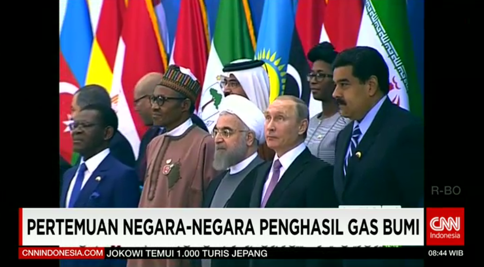 CNNIDWorldNow's tweet photo. Para pemimpin negara penghasil gas bumi bertemu di Teheran, Iran pada Senin waktu setempat. https://t.co/jR7o0mKC4W