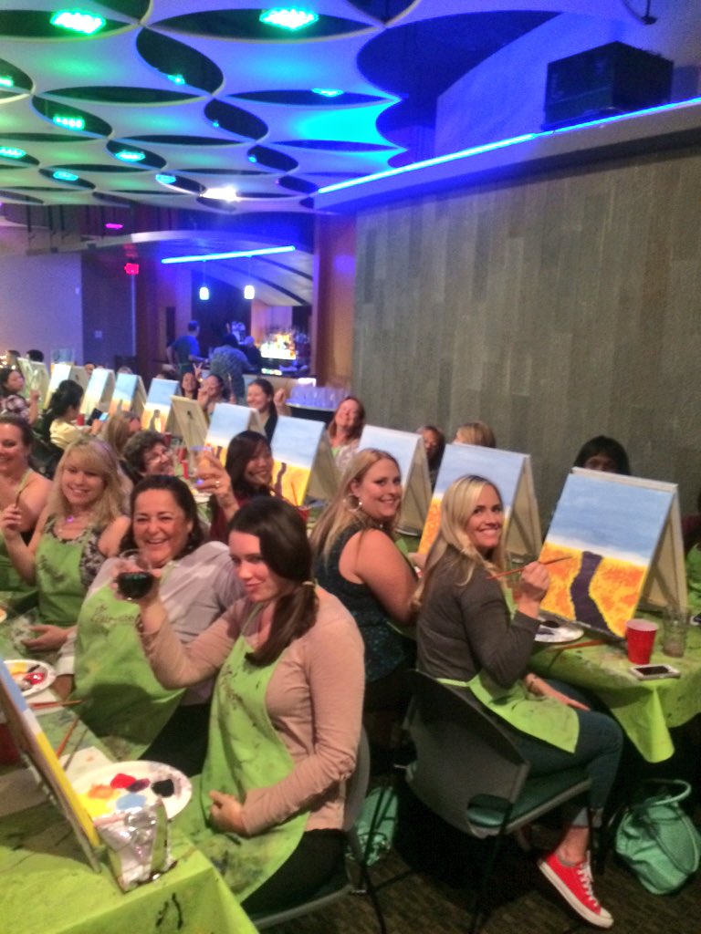 PaintNiteLA's tweet photo. Thank you @bowlmorlanes #Anaheim for a fun nite! #PaintNite #PaintNiteOC #DrinkingCreatively https://t.co/L7EvFRzrZZ
