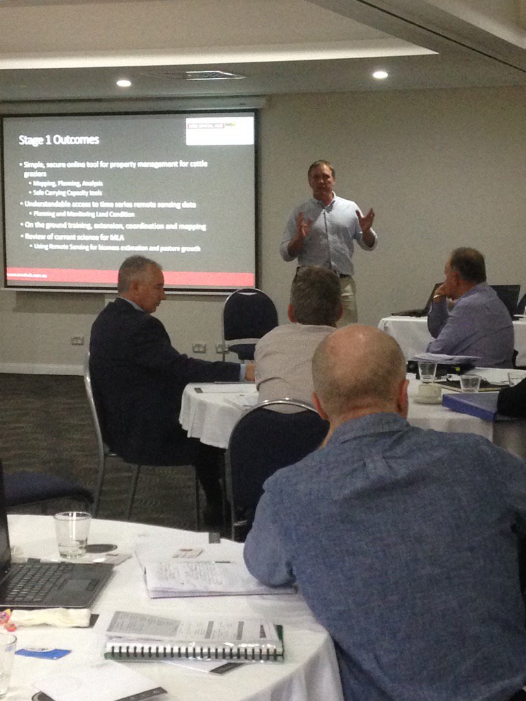 NRMAlliance's tweet photo. Phil Tickle preaching the Spatial NRM Hub @NRMHub to NRM CEOs from across Australia. https://t.co/lvO3YtzULI