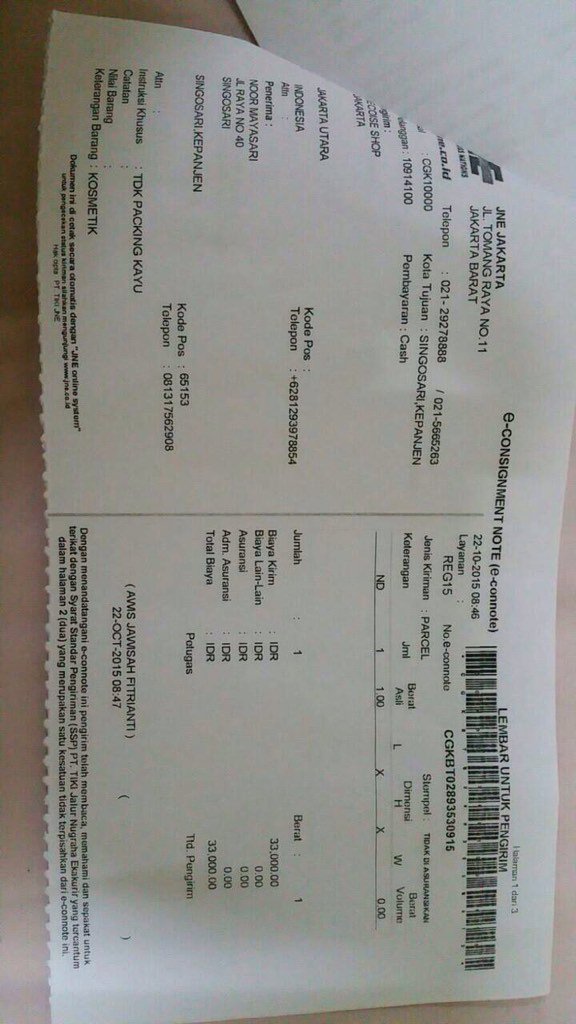 nourimaya's tweet photo. @JNECare ini kak https://t.co/OJV9sQ7cH0
