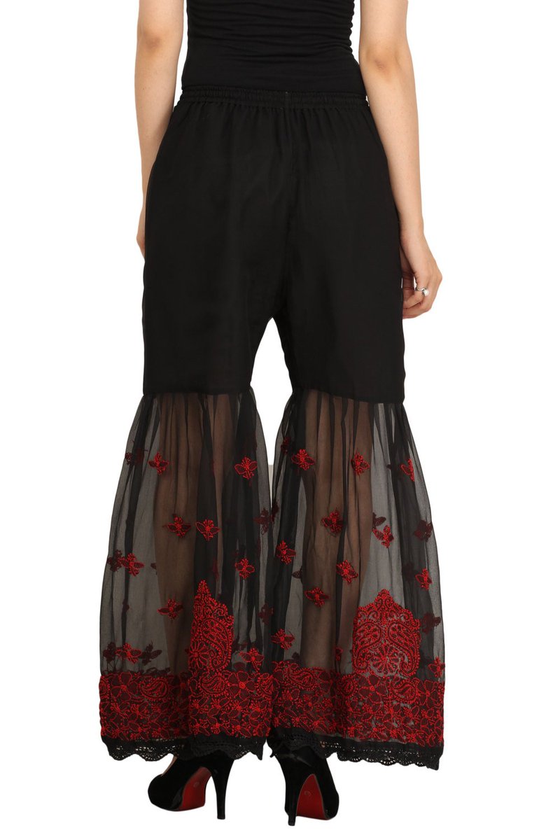 indiankala4u's tweet photo. Black and Red Hand chikankari embroidery Palazzo pants trouser s… https://t.co/SLjV8HBfxp #Indian #IndianHandWork https://t.co/Q6Nuw4mxXZ