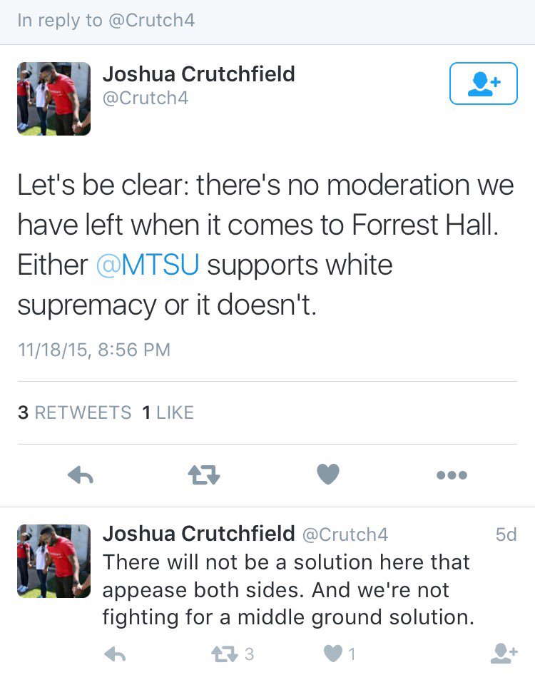 saving_dixie's tweet photo. @Crutch4 This is the mentality we're up against, either agree with us and meet our demands, or you're a racist. Wow https://t.co/WkgaERD22g