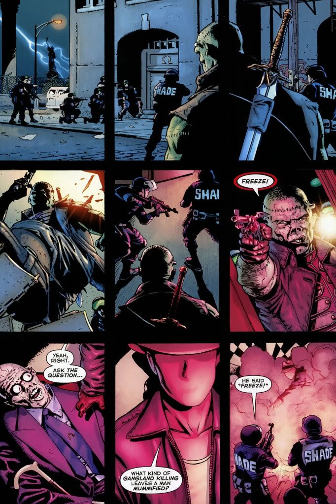 Solving a murder, while under SHADE's cross-hairs. It didn't seem appropriate, to ask for Frankenstein's autograph.