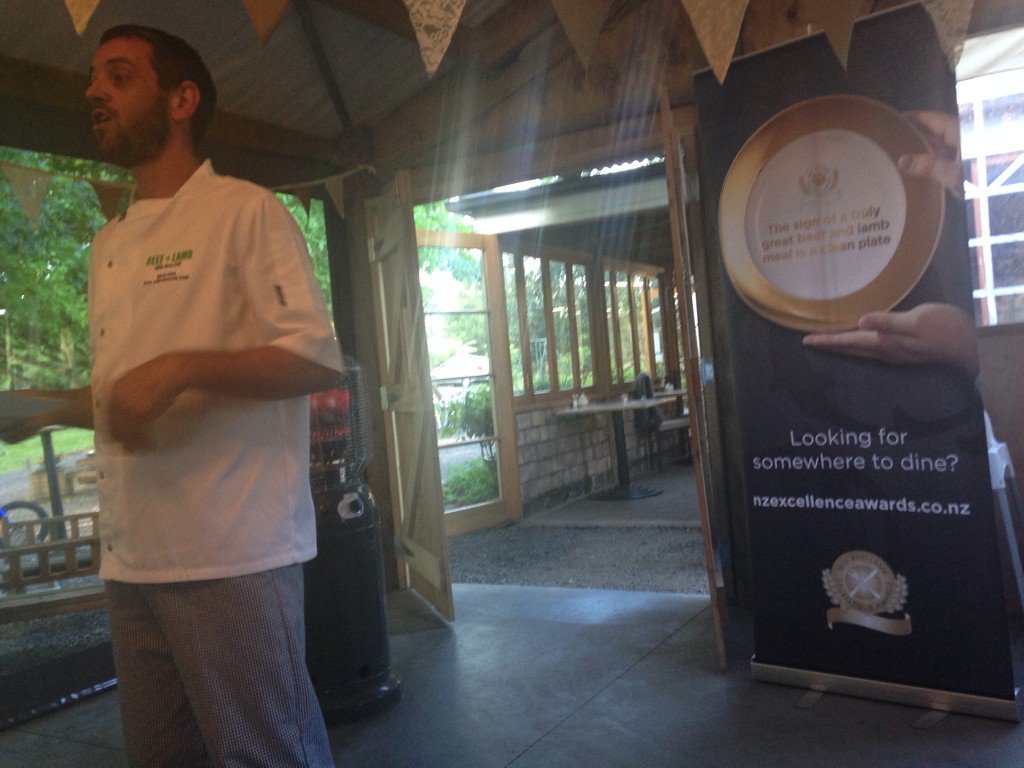 FiWindle's tweet photo. Evening kicked off with welcome by @RodSlater1 and #AmbassadorChef Brad King @BeefLambNZ #AmbassadorSeries https://t.co/uEEBThXJBX