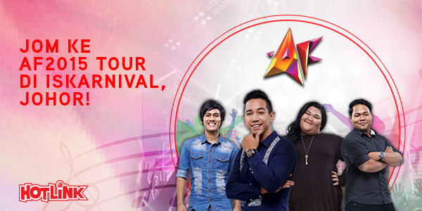 HotlinkRED's tweet photo. Datanglah beramai-ramai ke Hotlink #AF2015 Tour di Iskarnival 2015, Johor! #HotlinkAF2015 https://t.co/rE3oiF1ATz https://t.co/SBpUWF5hh8