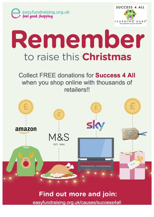 Success4All (@success4allcio) on Twitter photo Get your family something different this Christmas and donate to our cause! <a href="/notonthehighst/">notonthehighstreet</a> is part of <a href="/easyuk/">easyfundraising</a> Get your family something different this Christmas and donate to our cause! <a href="/notonthehighst/">notonthehighstreet</a> is part of <a href="/easyuk/">easyfundraising</a>