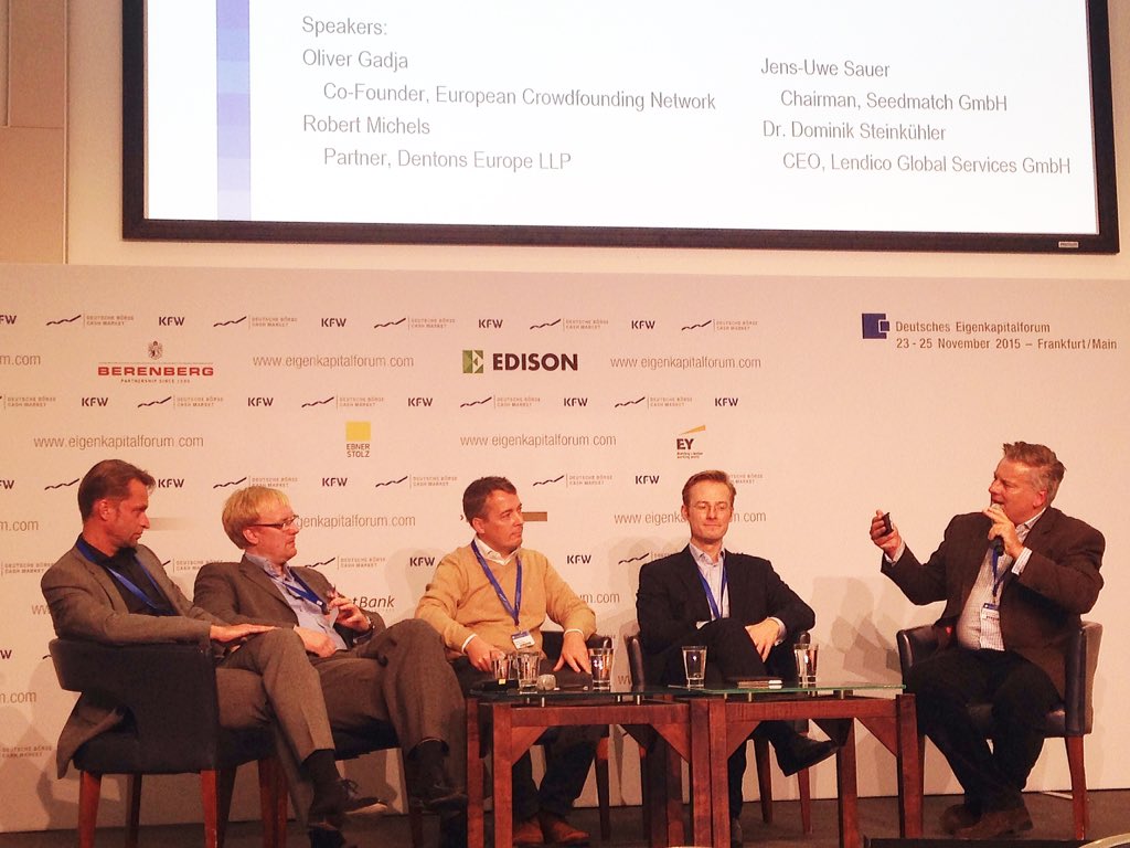 DBVentureNet's tweet photo. Current development of crowdfunding today at the German equity forum #EKF15 @LendicoDE https://t.co/zy8fgso2lL