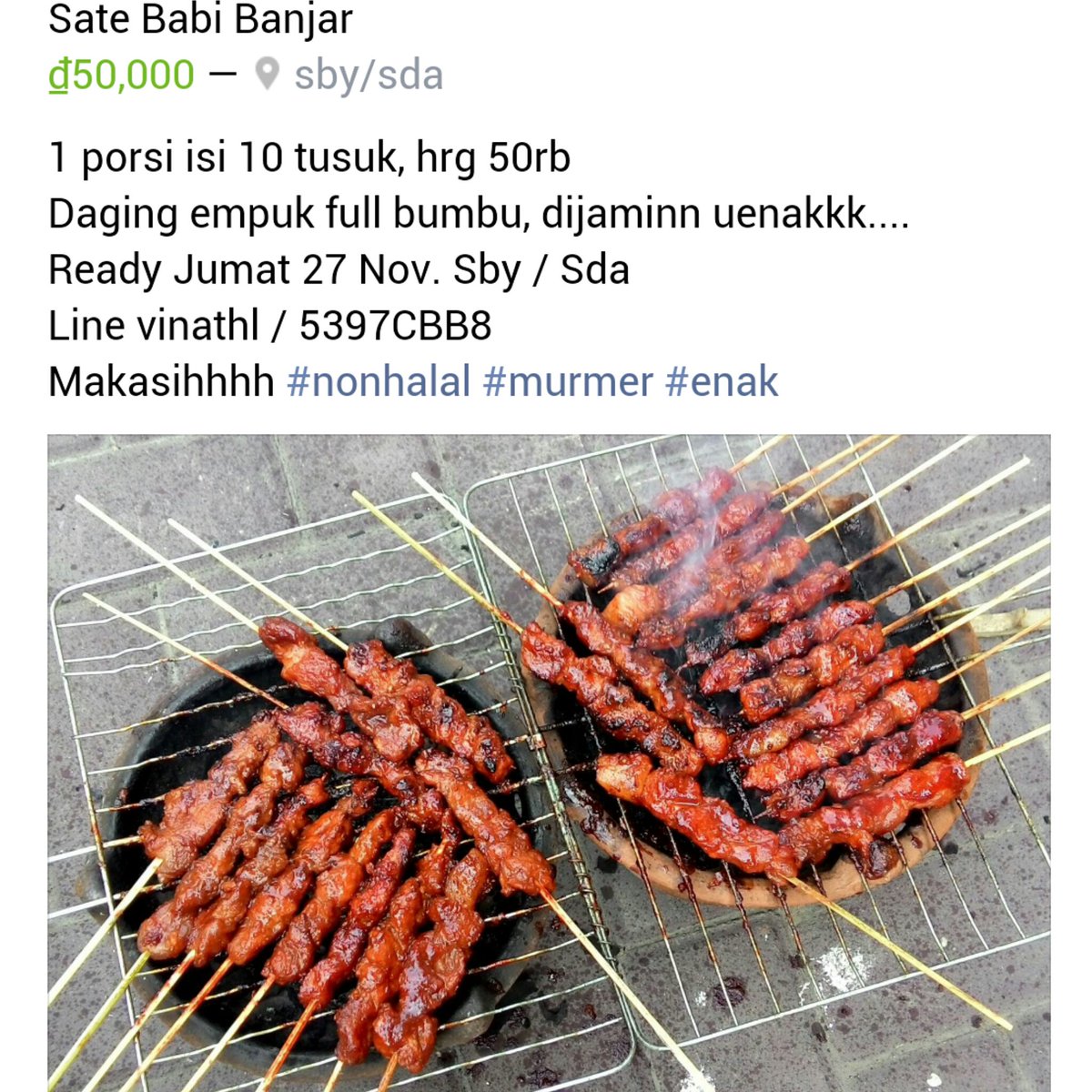 vinathll's tweet photo. 100tusuk booked. Hayoook di orderr, jgn smp kehabisan yaaaa https://t.co/2RIx8HERB9