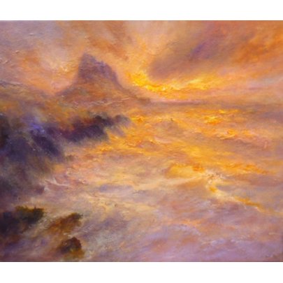 Bridekirkart's tweet photo. A kiss as night falls - Lindisfarne by Kate Van Suddese https://t.co/LmEMHeIWrJ #Art #Northumberland https://t.co/QROLVh2Sra