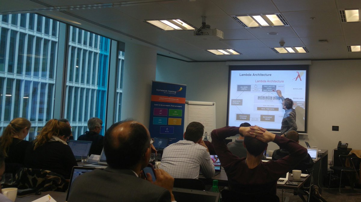 FrameworkTrain's tweet image. Wrapping up the #realtime #bigdata analytics training with a look at #lambda architecture #bdw15 @bigdataweek