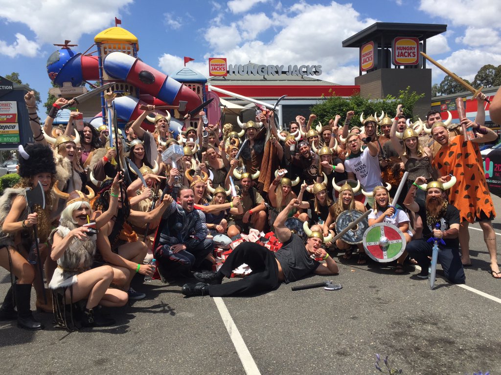 HungryJacksAU's tweet photo. Thanks @hamishandandy for choosing the @HungryJacksAU North Parramatta store to #nugraid #theburgersarebetterathjs https://t.co/7QpgaH3pdo