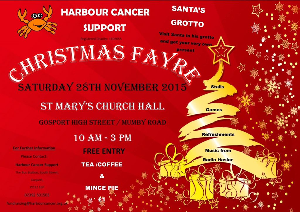 Come and join us for us #Charity #ChristmasFayre this Saturday! Santa, cakes&amp;produce, stalls&amp;games and refreshments