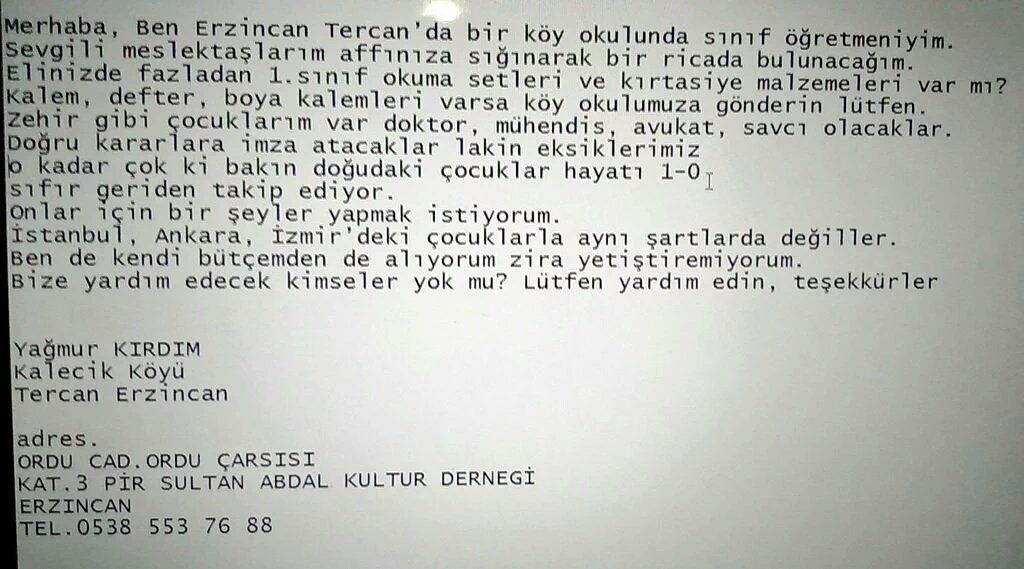 yayinkacagi's tweet photo. Erzincan Tercan ilçesinden 

Öğretmen Yağmur KIRDIM yardım istiyor 

Lütfen paylaşalım destek olalım. https://t.co/7RhE0jZCVI