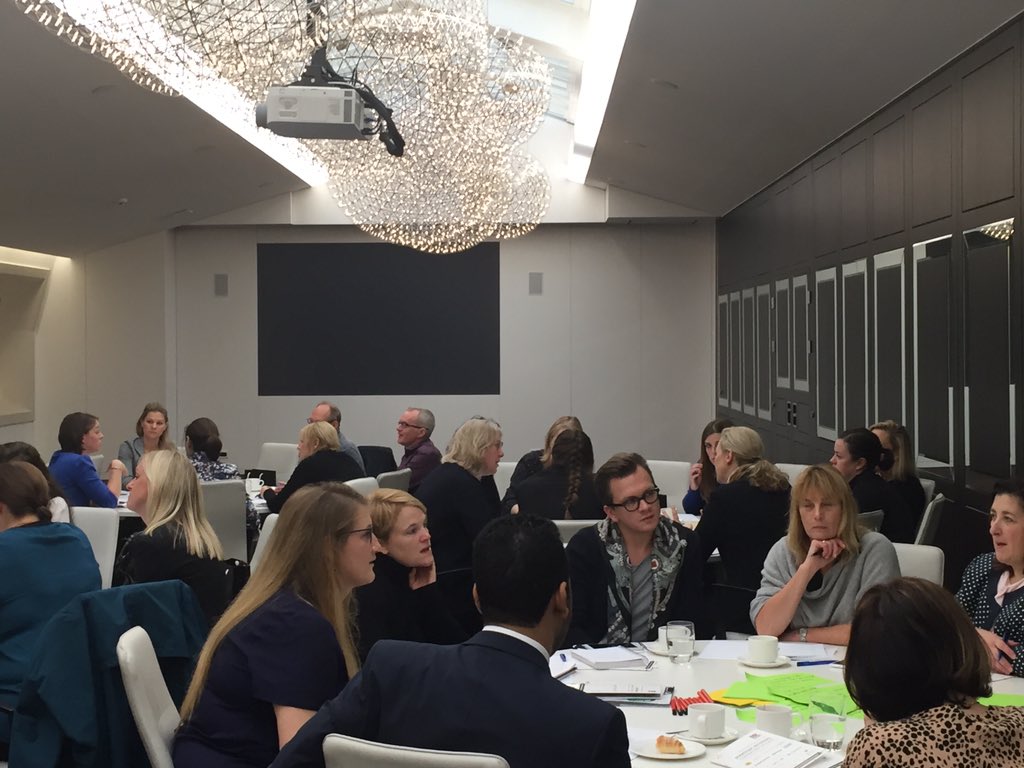 StevenForsdick's tweet photo. The delegates hard at work in the interactive the @instinctif_egmt Breakfast #PRWInternal https://t.co/XgGuKFU42v