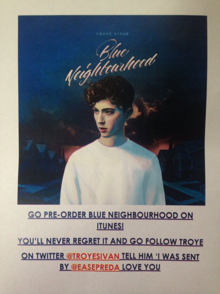 SlGHMOAN's tweet image. @troyesivan so i posted this around town at random places. i put 1 on a car ahaha notice me troye?☺️💖

GUYS RT PLS😚💖