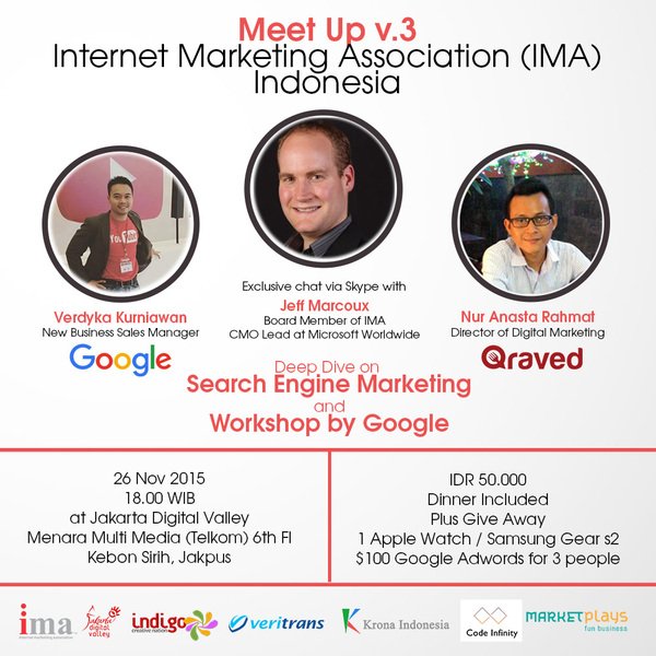 Come and join us tommorow <a href="/Jakdiva/">Jakdiva</a> Meetup V.3 Internet Marketing Association Indonesia, meetup.com/imaindonesia/e…