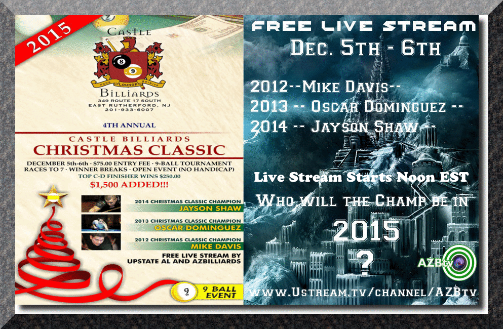 LIveStreamNews1's tweet photo. ★4th Annual Castle Christmas Classic★Dec. 5th &amp; 6th★
ADDED MONEY 100% Payout
 ✪ Stream Link https://t.co/OBpehE9fmf https://t.co/I0caO1mbzB