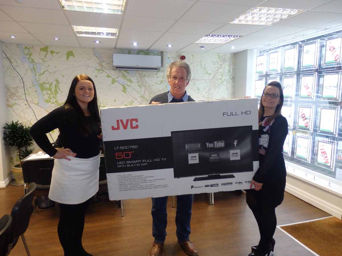 The winner of our free prize draw Mr Joseph Fleetwood! He won a 50'' JVC Full HD, LED smart TV!! :D :D :D