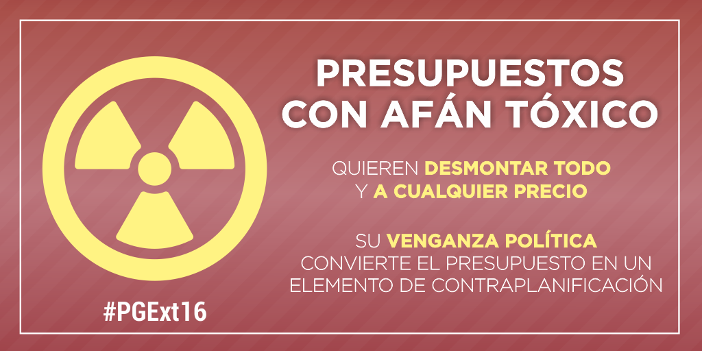 NNGG_Badajoz's tweet photo. #Monago: Son presupuestos diseñados con afán tóxico de desmontar todo y a cualquier precio #PGExt16 https://t.co/354D6pQVRe