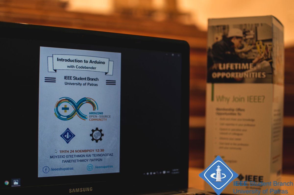 ieeeupatras's tweet photo. Όλα έτοιμα! "Introduction to Arduino with @codebender_cc " #arduino #ieee #ieeepatras https://t.co/q6V3xAHHZ5