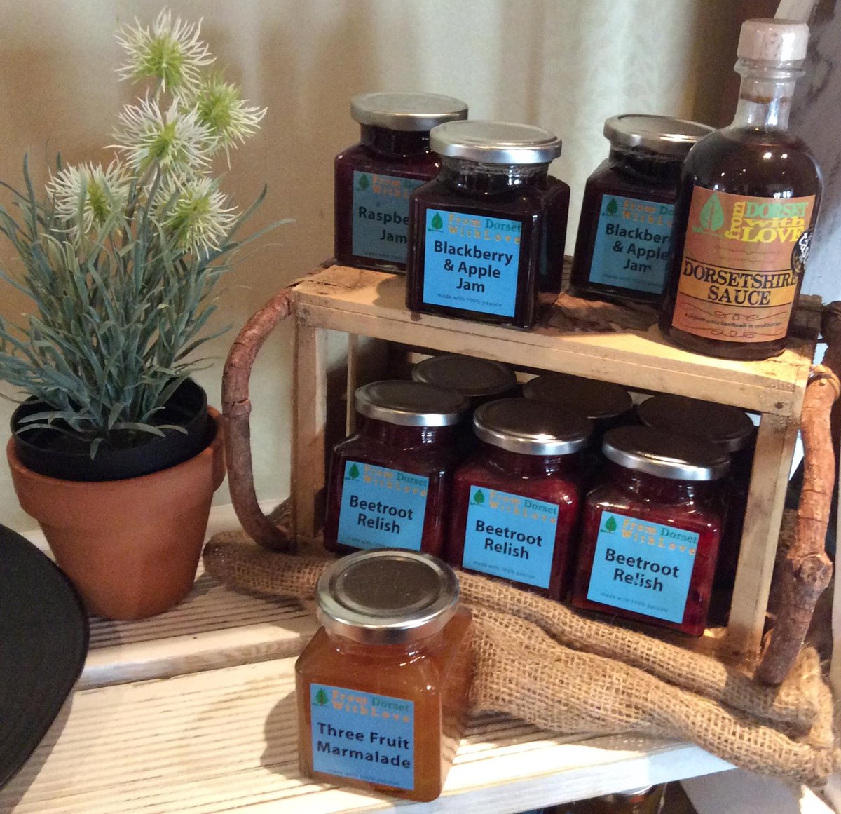 Excited to announce you can now buy <a href="/fromdorset/">FromDorsetWithLove</a>'s jams and condiments in our <a href="/HighcliffGrill/">Highcliff Grill</a> #spreadthelove