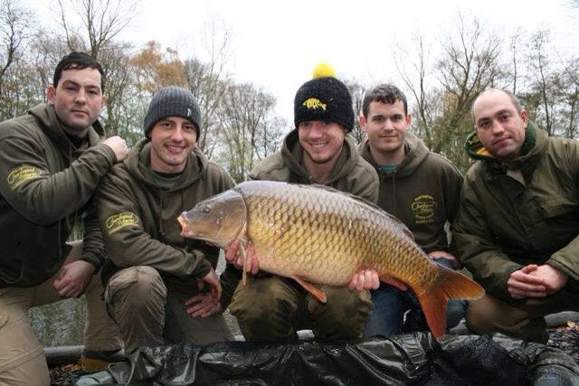 ChurchwoodFish's tweet photo. Tom Day &amp; lads from Wimbish Royal Engineers 23-04lbs Jenkins common this am. Tom's 2nd carp today both on @CW_Baits https://t.co/Fz86nKojSu