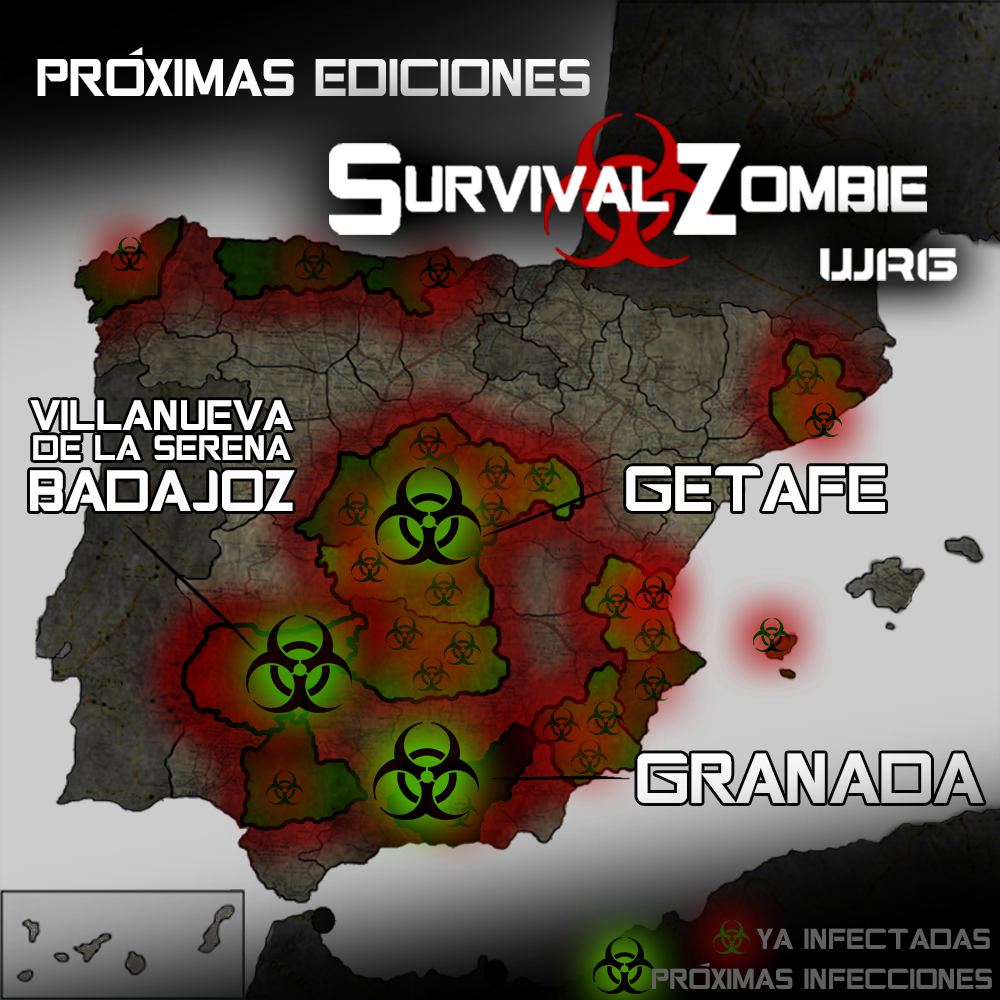 SurvivalZombie's tweet photo. ¡NOVEDADES! Volvemos a #GETAFE,nos estrenamos en #BADAJOZ y muy pronto...¡#ZombieyuGranada! 
https://t.co/QVYwD4jlBV https://t.co/AKws7mwOlm