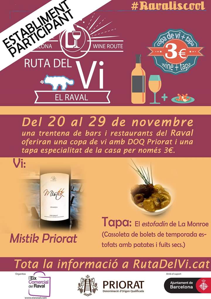 Todavía no te has pasado? La Ruta del vino del #Raval #Mistik #Priorat #Lasfernandez
