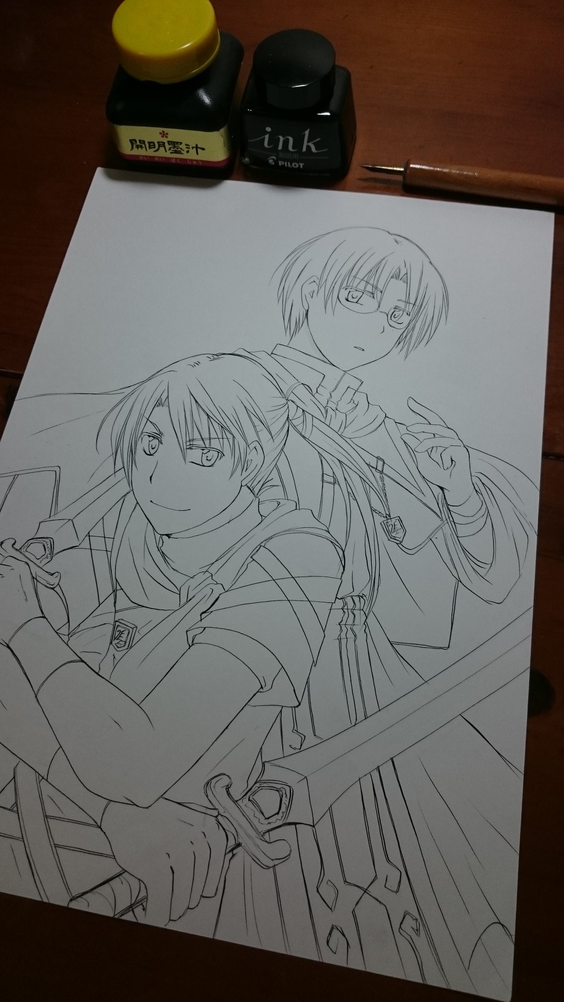 Noza のざ Web漫画制作中 長年使っていた墨汁を 製図用インクに変えてみました なんとなく さらさらしてる様な それはうちの墨汁が乾いてドロドロだから T Co Ttcrnozhpz Twitter