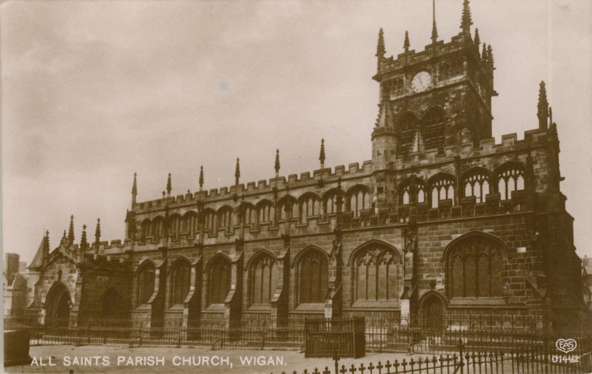 Wigan Parish Church approx 1910 Don't forget Harry Walder prints for sale only 24.99 framed on.fb.me/1OpILRa
