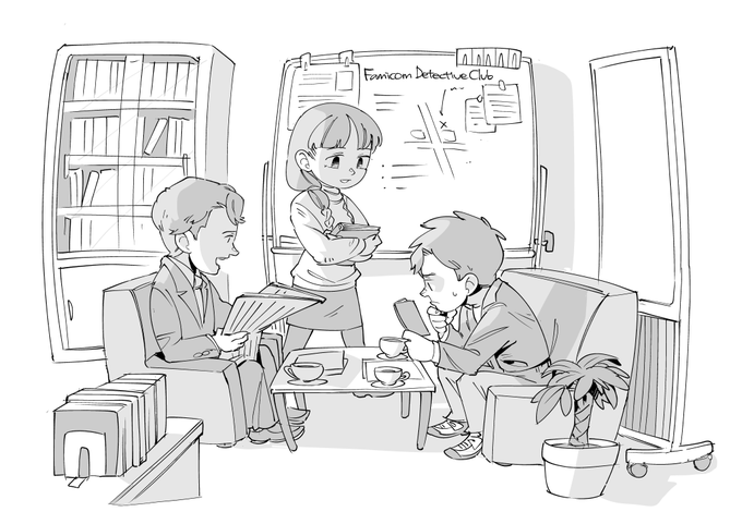 お絵描き:ファミコン探偵倶楽部 