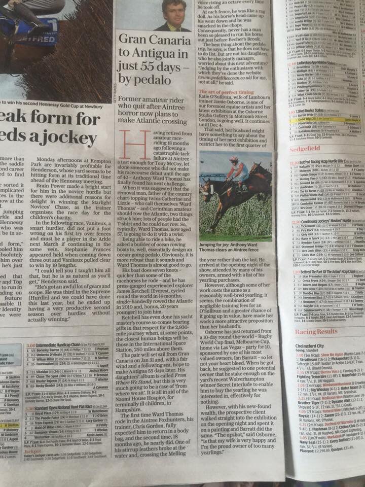CaptainKetch's tweet photo. First bit of PR for us today in the @Telegraph #PedalTheOcean #AtlanticAdventure @PedalTheOcean2 https://t.co/5zE6Hb1taJ
