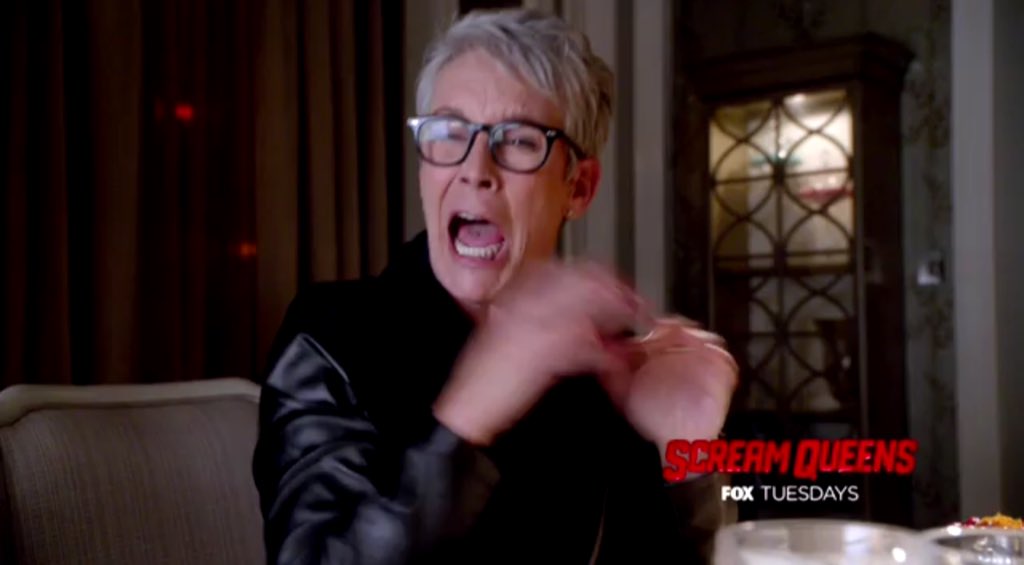 sqnewsupdates's tweet image. -SCREENSHOTS- Zayday, Cathy, Chanel and Wes in 1x10, "Thanksgiving" #ScreamQueens