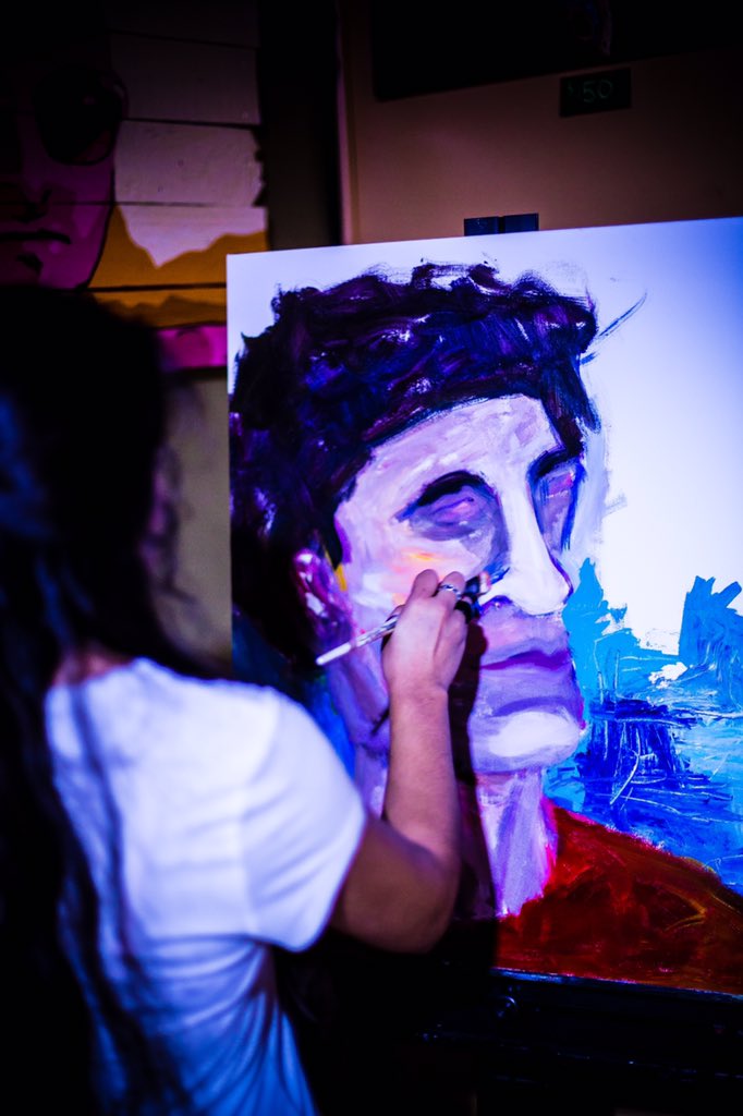 ExodusUnitedInc's tweet photo. Live painting done by Natalia at the #MergingArtists event the other night. 💜 https://t.co/8cZsIh1YQ5