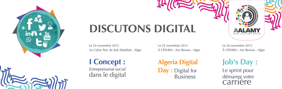 IcosnetSpa's tweet photo. Avez vous entendu parler de l'événement #Aalamy ?
Nous serons présents le 25/11 Pour le #DigitalDay ! Rejoignez nous https://t.co/4tVz8Jx5mK