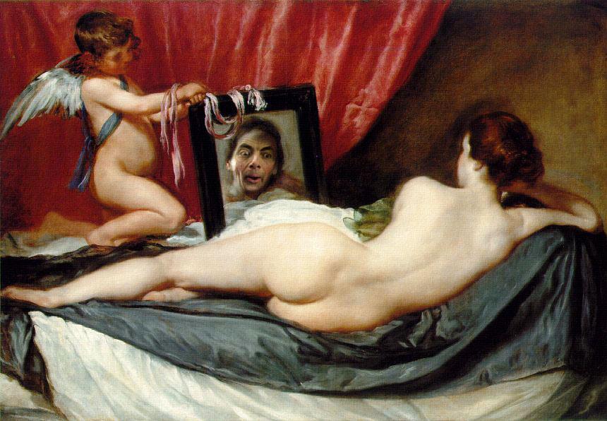 GiuseppeTurrisi's tweet photo. 'The Rokeby Venus' (Velasquez,1651) rivisited by @RodneyPike
#DonneAlloSpecchio
#DonneInArte
#ArtOfSmiling
#MrBean https://t.co/Qn10ik35me