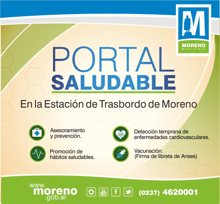 #PortalSaludable Lunes a viernes de 8 a 18 hs. en la estación de trasbordo de Moreno