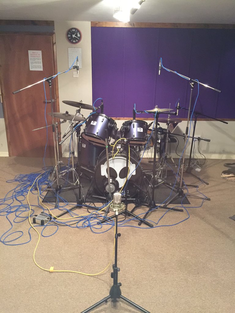 GTAStudios's tweet photo. Recording James' band ;) enough detail on the kit? Loads of extra mics you can't see too! https://t.co/qrG5YPSjDy