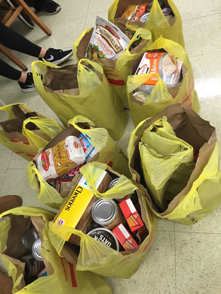 thanks to everyone who donated food! Boxes are going to Nutley families &amp; bags are going to Holy Family food pantry!