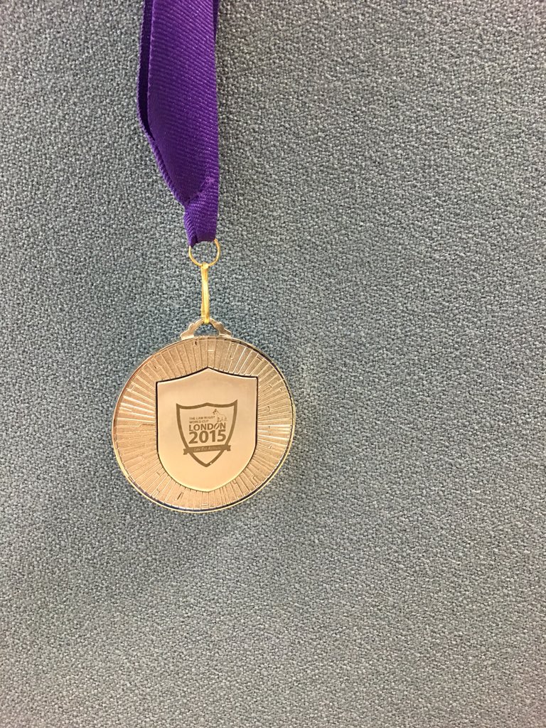 law_rfc's tweet photo. Lawyers' Rugby World Cup runners up medal proudly on display in the office!! #lrwc https://t.co/IjpEoYIt2a