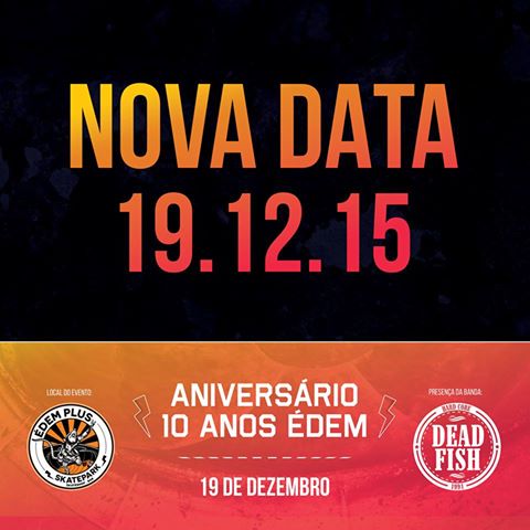 oficialmgbs's tweet photo. ATENÇÃO!!! MUDANÇA DE DATA!!! O SHOW Q SERIA DIA 28/11 COM @deadfishoficial MUDOU PARA 19/12!!! #edemplus https://t.co/dhXr7qERxS