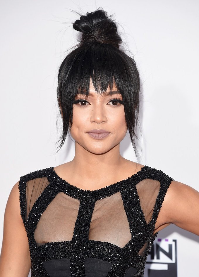Slf Fashion Trending Hairstyle Bangs Top Knot Bun African Back Braids Hair Karrueche At Amas 15 T Co Ge4n98axvj