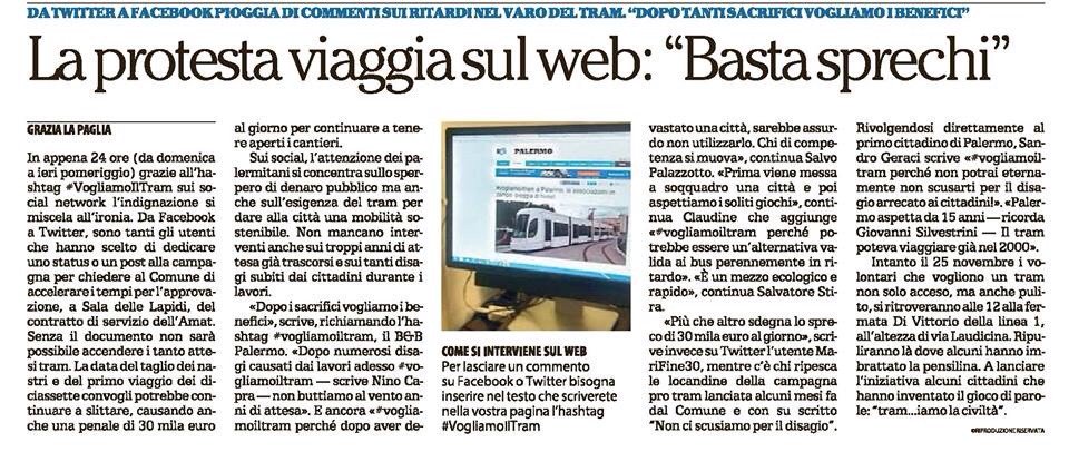 PalermoIndignat's tweet photo. #vogliamoiltram dopo disagi, discussioni adesso è pronto, ma il consiglio comunale fa il balletto #bastasprechi https://t.co/t8DqqdsJxy