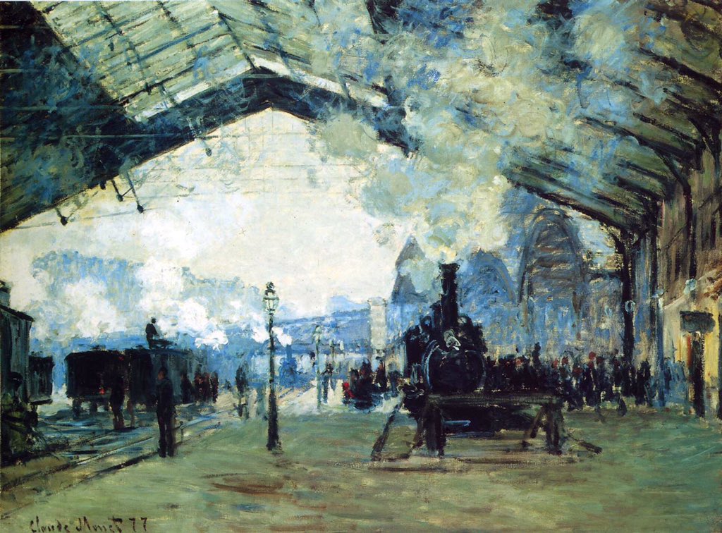 great_artwork's tweet photo. Saint-Lazare Gare,  Normandy Train
Claude Monet (1887) #dailyart https://t.co/Zlt7Gah6qM