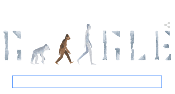 yalepeabody's tweet photo. Today's Google Doodle (discover of Lucy 41 years ago) is inspired by Rudolph Zallinger's "March of Progress" image. https://t.co/IVkQG6kjSZ