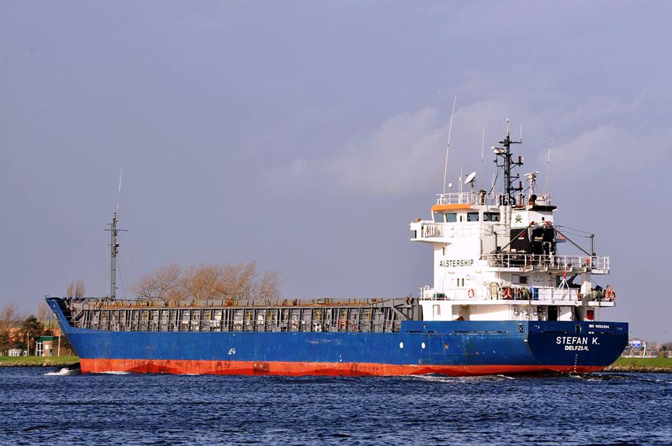 Stefan K spotted by Marcel Coster while leaving Amsterdam on its way to open sea.